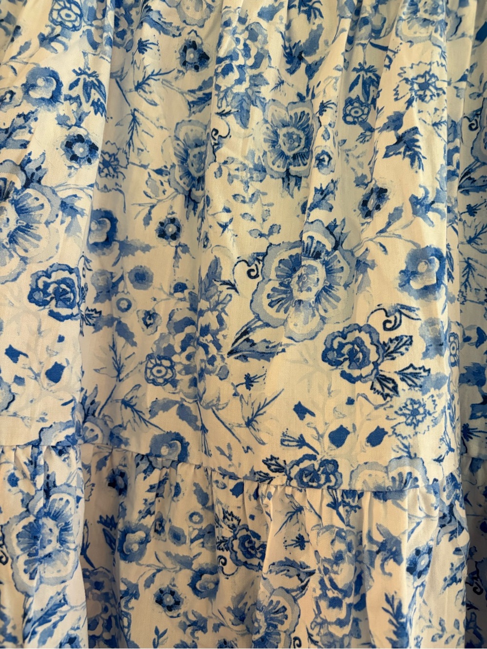 Crown & Ivy Blue Floral Tiered Maxi Skirt (size M) - Picture 3 of 6